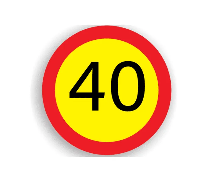 U13 - Limitare de viteză 40 km/h (60 cm - CLASA I)
