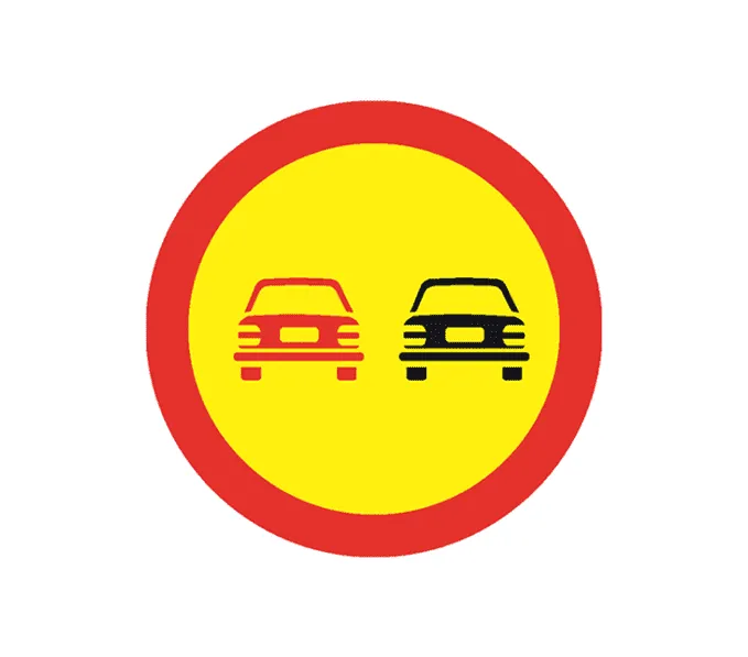 U12 - Depășirea autovehiculelor cu excepția motocicletelor fără ataș, interzisă (Ø80 cm - Clasa II)
