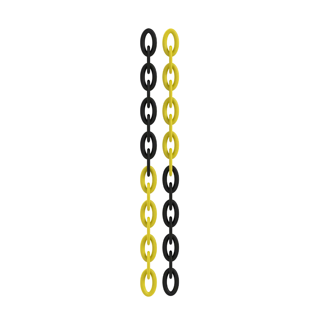 Lanț din Plastic Rola, Galben+Negru, 8mm x 25m
