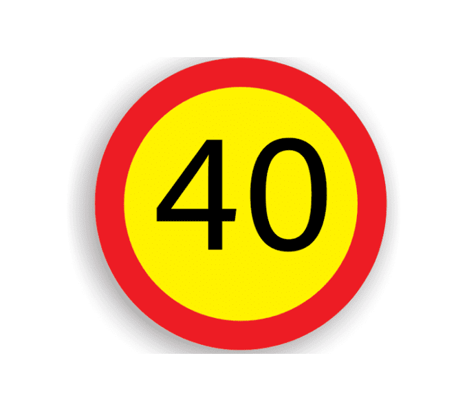 U13 - Limitare de viteză 40 km/h (60 cm - CLASA I)