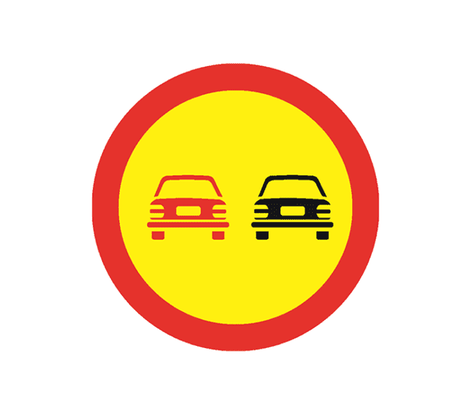 U12 - Depășirea autovehiculelor cu excepția motocicletelor fără ataș, interzisă (Ø60 cm - CLASA I)