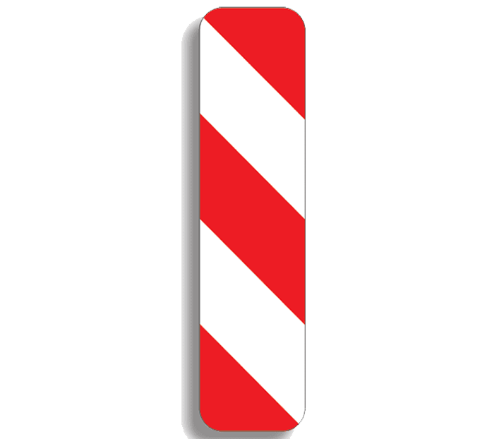 A45 - Baliză direcțională care indică ocolirea obstacolului prin partea dreaptă (25x100 cm - CLASA I)