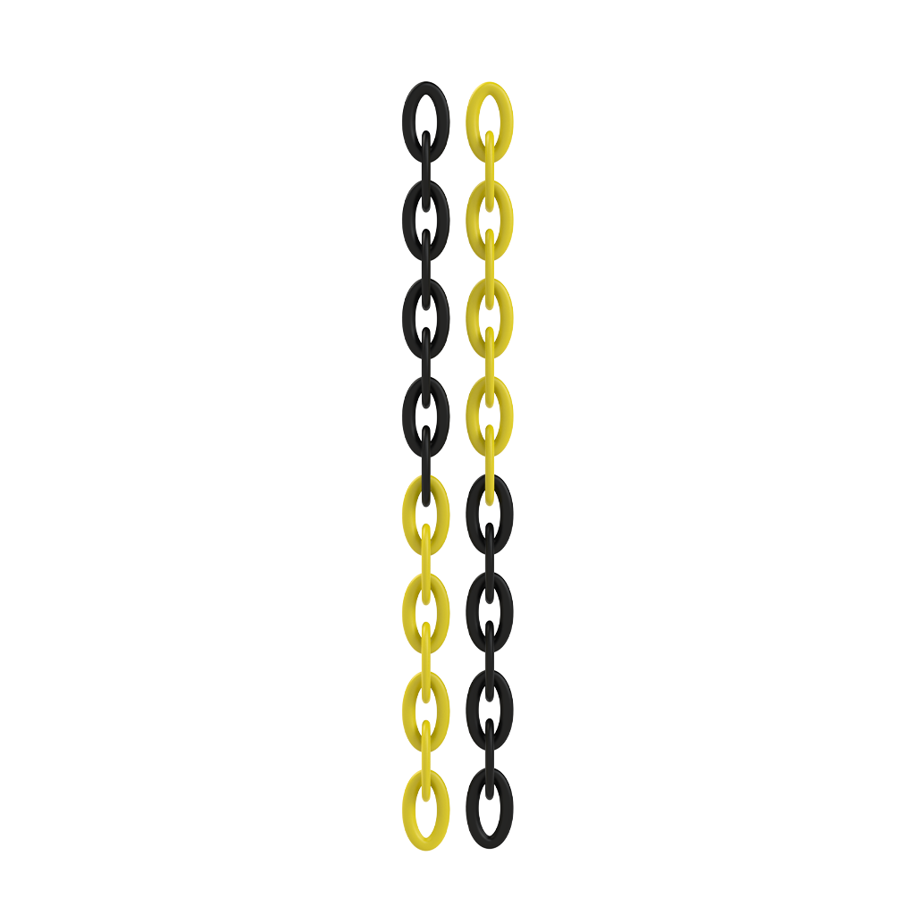 Lanț din Plastic Rola, Galben+Negru, 8mm x 25m