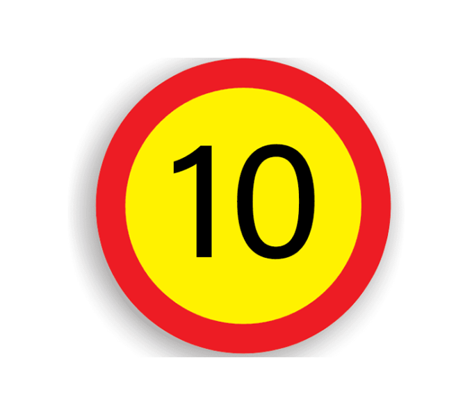 U13 - Limitare de viteză 10 km/h (Ø80 cm - CLASA II)